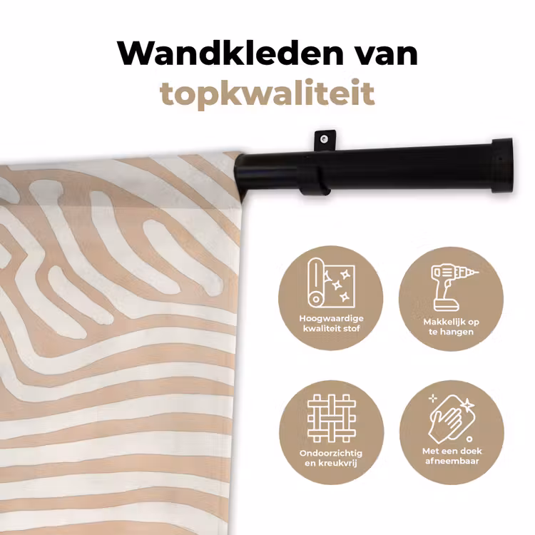 Wandkleed - Beige - Aardspatroon — 3