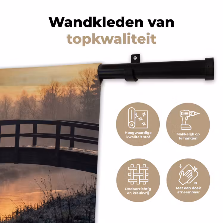 Wandkleed - Brug - Mist - Bomen - Water — 3