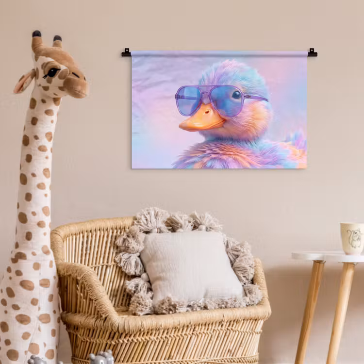 Wandkleed - Eend - bril - Pastel — 5