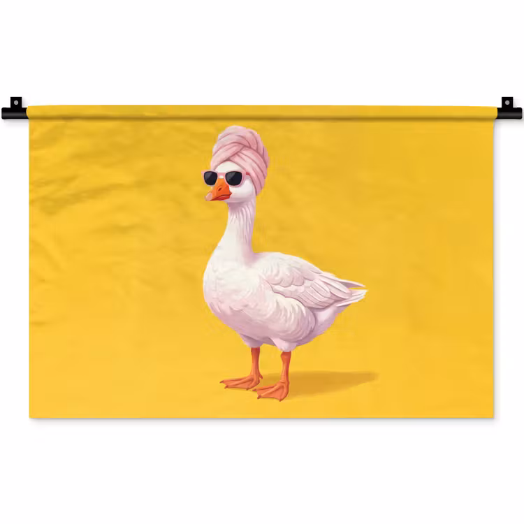 Wandkleed - Eend - Zonnebril - Geel — 1