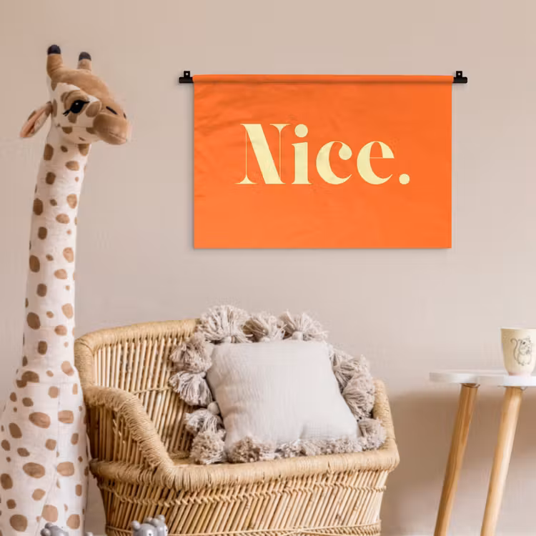 Wandkleed - Oranje - Gebroken wit - Nice — 5
