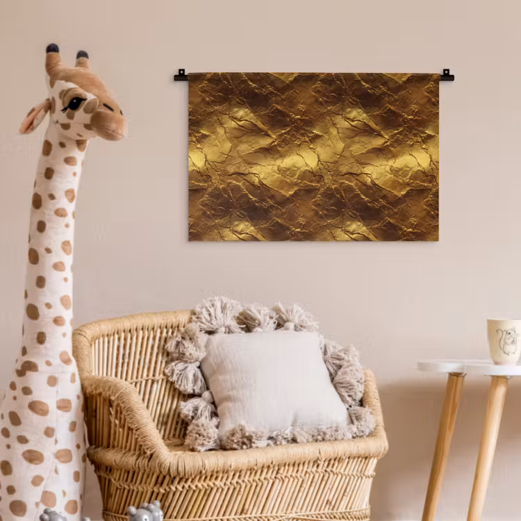 Wandkleed - Bladgoud - Textuur  - Goud — 5