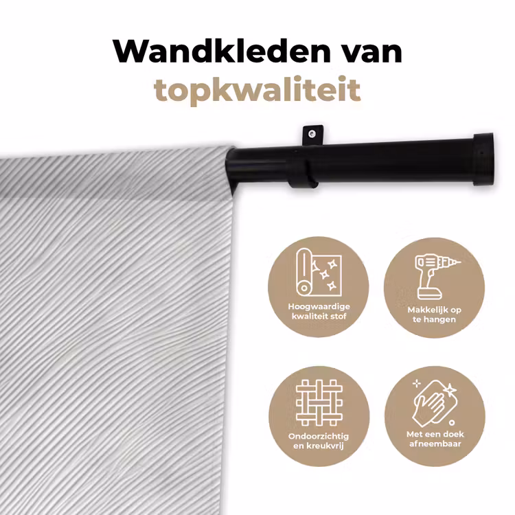 Wandkleed - Golven - Ribbels - Wit — 3