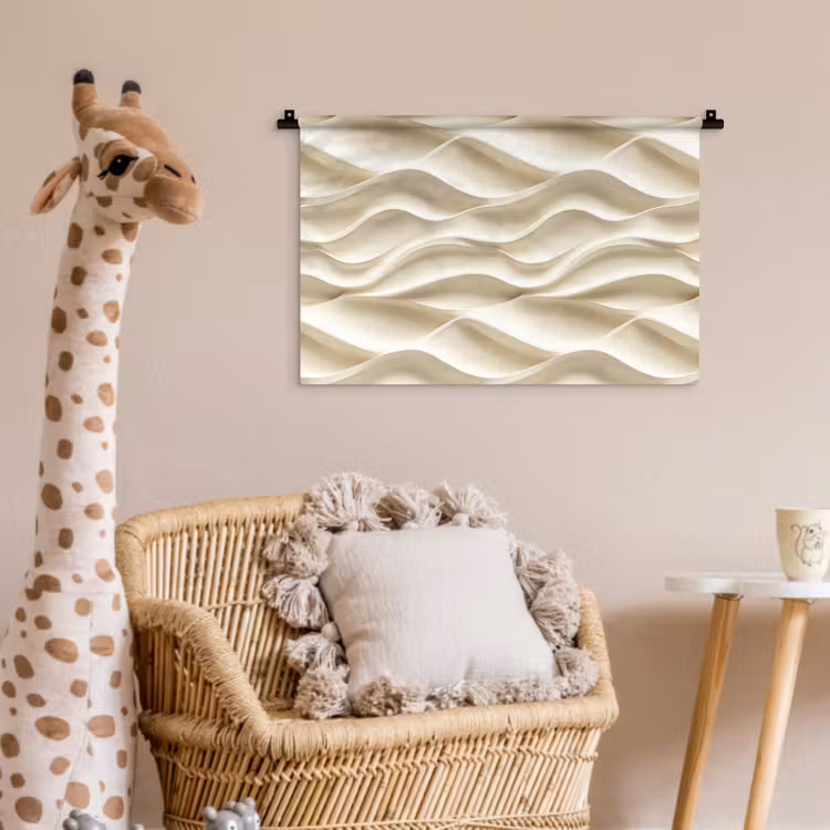 Wandkleed - Lijnen - Golvend - Crème — 5