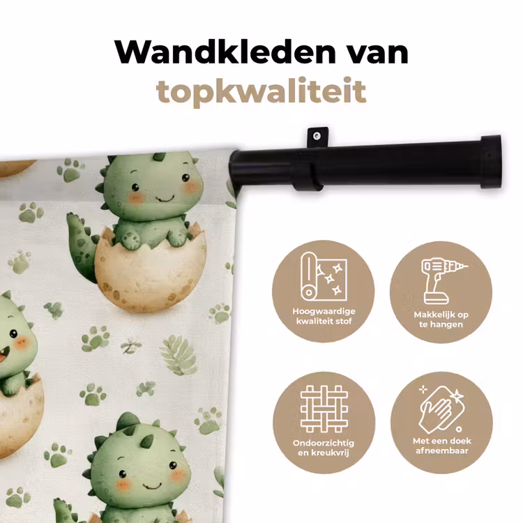 Wandkleed - Dino - Eieren - Groen — 3