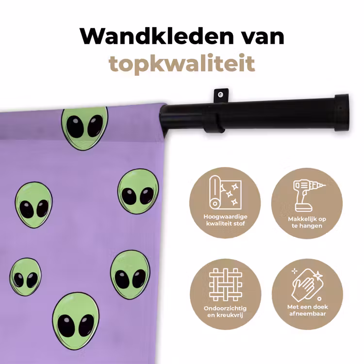 Wandkleed - Alien - Retro - Lila — 3