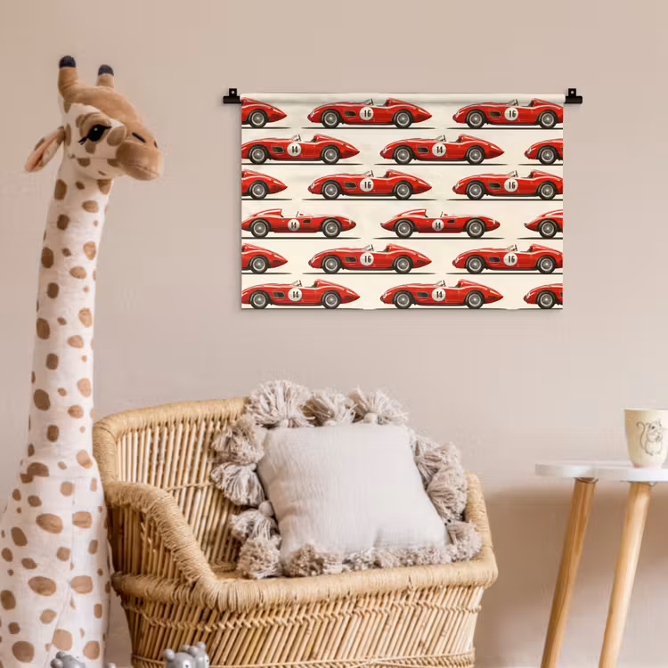 Wandkleed - Raceauto - Retro - Rood — 5