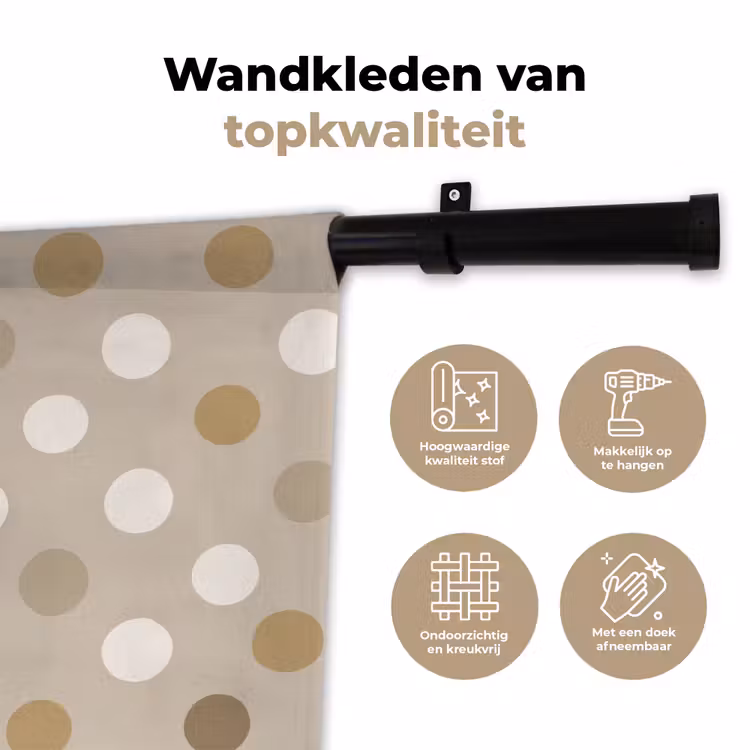 Wandkleed - Polka - Dots - Beige — 3