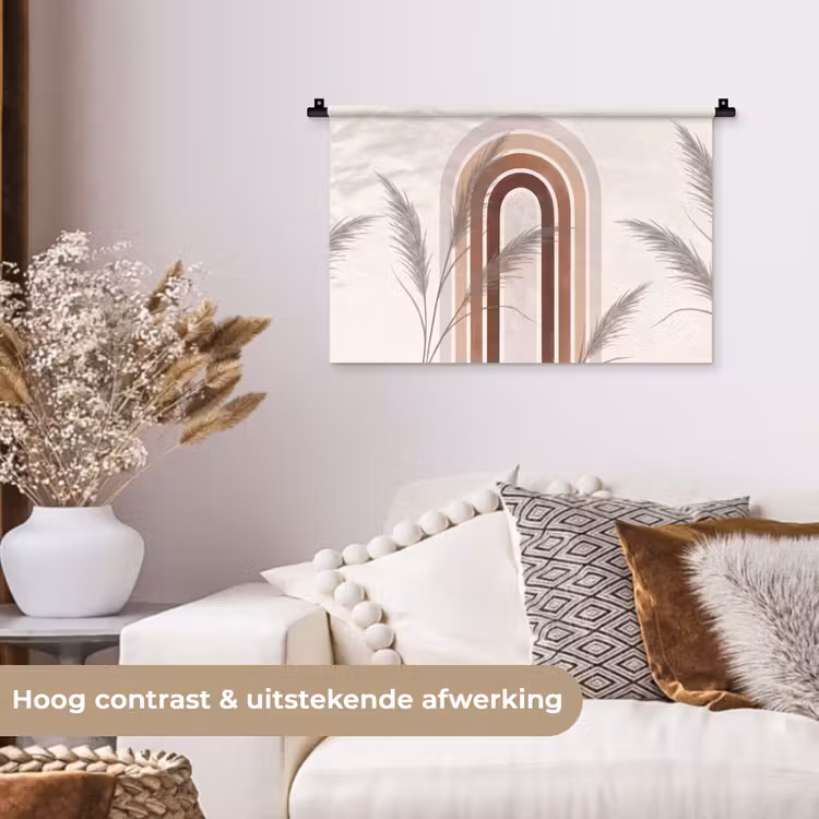 Wandkleed - Abstract - Bogen - Plant - Boho - Beige — 4