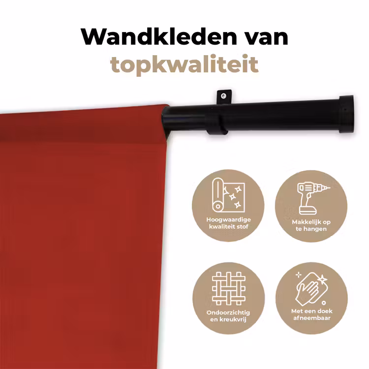 Wandkleed - Deep - Crimson - Rood — 3