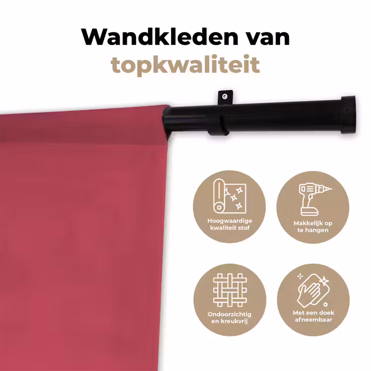 Wandkleed - Bold - Berry - Rood — 3