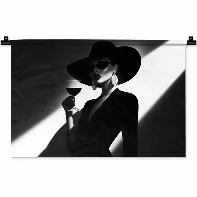 Wandkleed - Vrouw - Wijn - Chic — 1