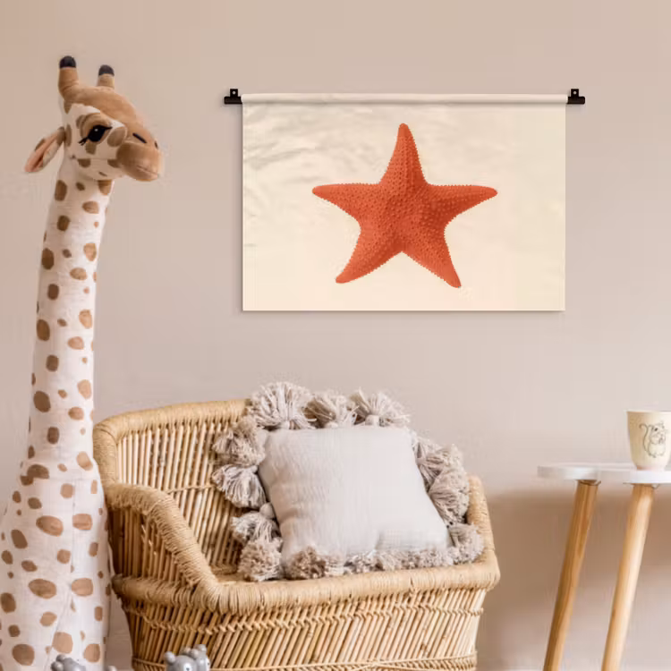 Wandkleed - Zeester - Bobbels - Rood — 5