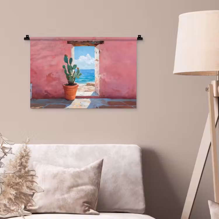 Wandkleed - Zee - Roze - Cactus — 2