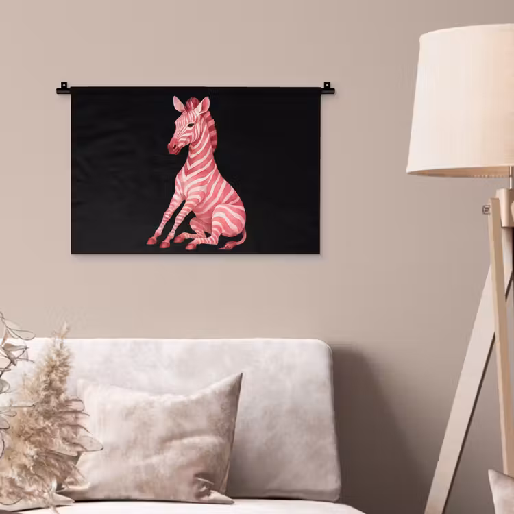 Wandkleed - Zebra - Roze - Gestreept — 2
