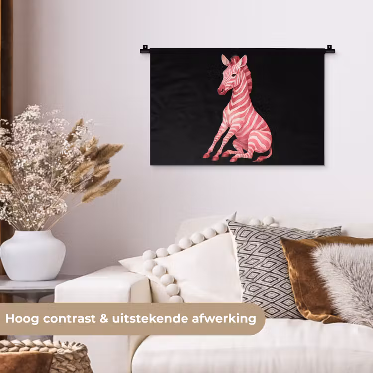 Wandkleed - Zebra - Roze - Gestreept — 4