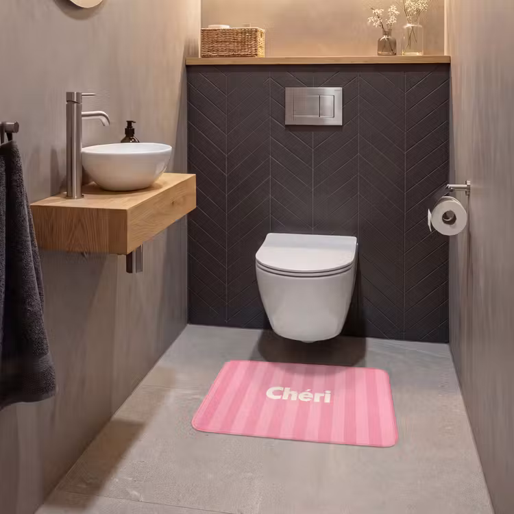WC Mat - Gestreept - Roze - Chéri — 2