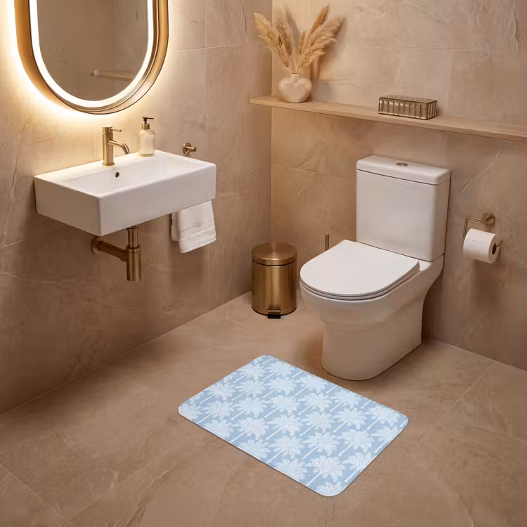 WC Mat - Palmboom - Modern - Blauw — 4