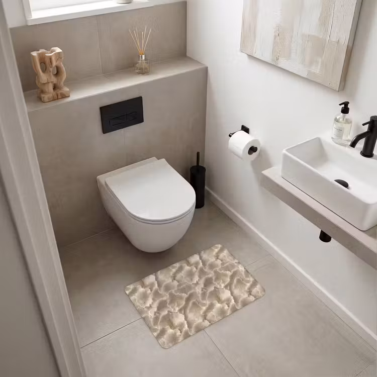 WC Mat - Waaierstructuren - Beige - Vezeltextuur — 6