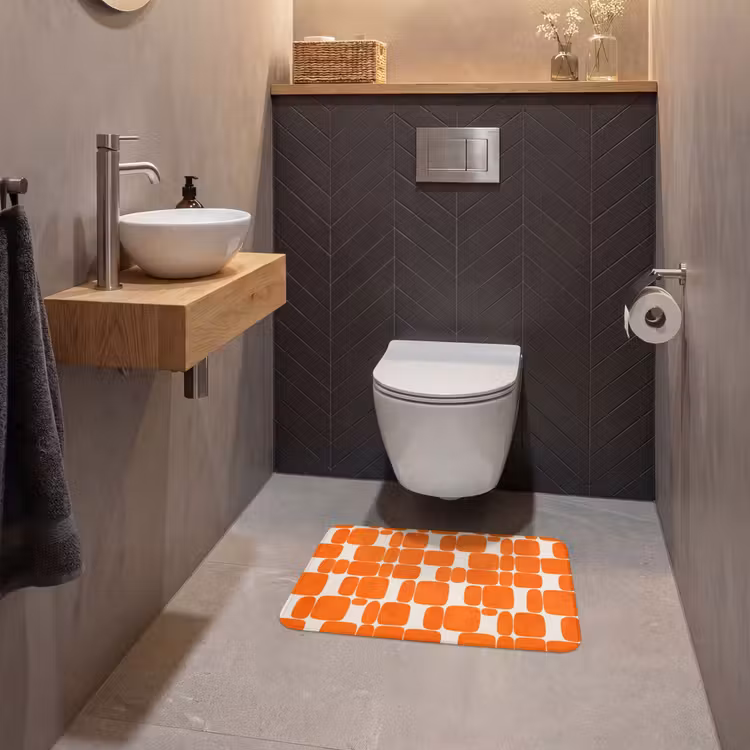 WC Mat - Patroon - Retro - Oranje — 2