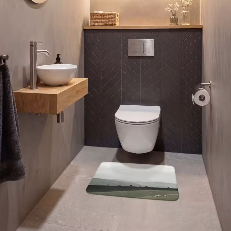 WC Mat - Grijs - Berg - Paarden — 2