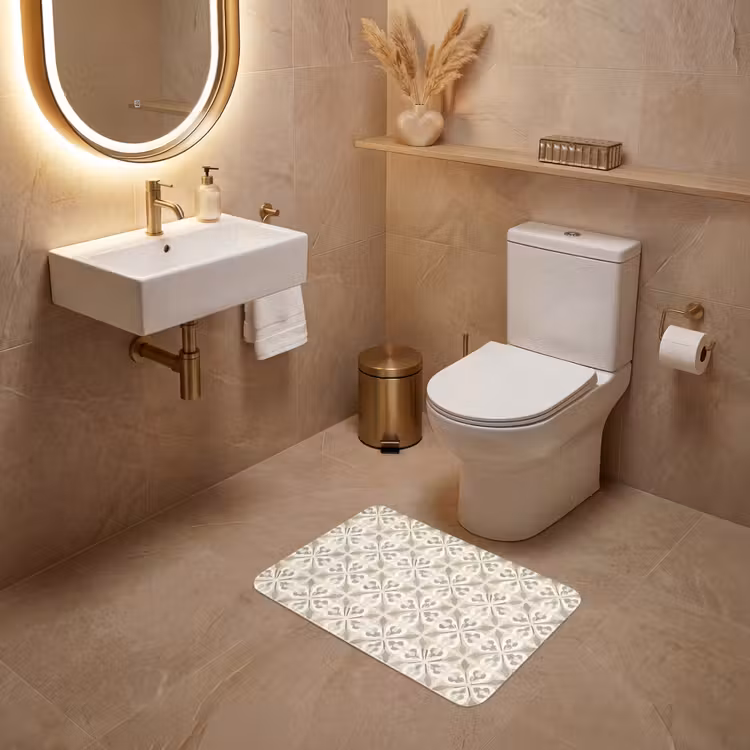 WC Mat - Tegel - Motief - Beige — 4