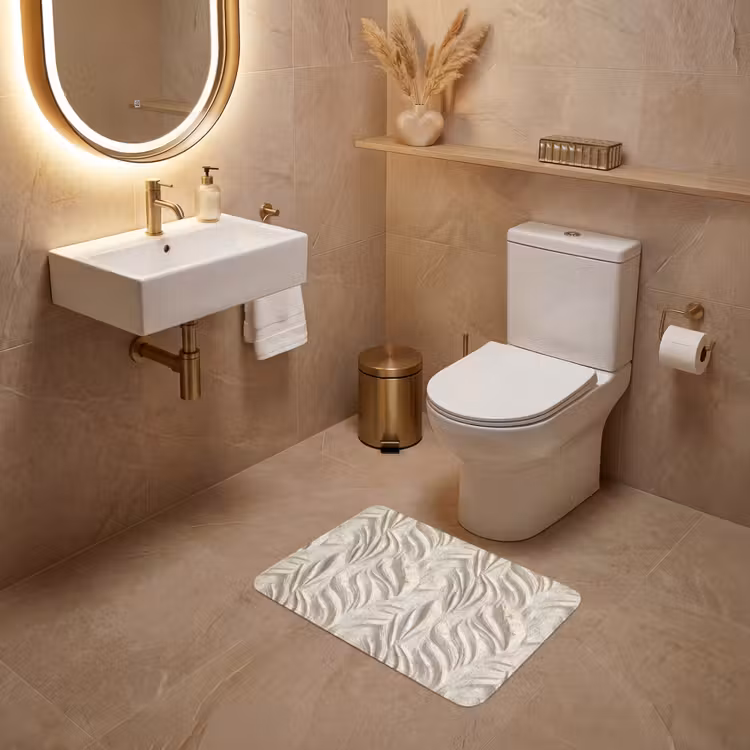 WC Mat - Textuur - Reliëf - Beige — 4