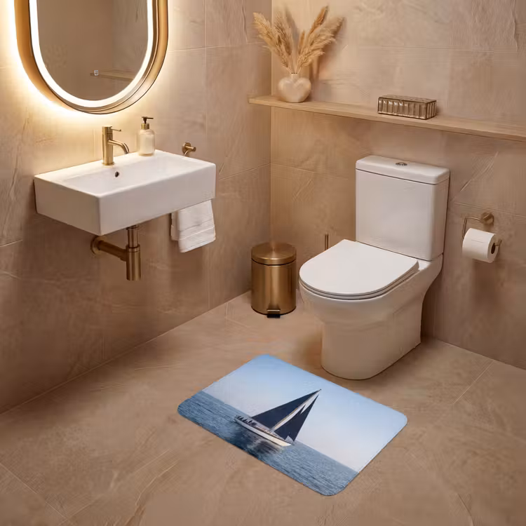 WC Mat - Zeilboot - Zee - Blauw — 4