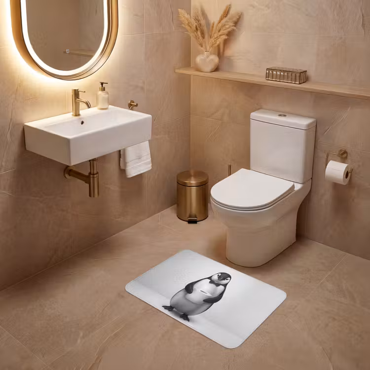 WC Mat - Pinguïn - WC rol - Wit — 4