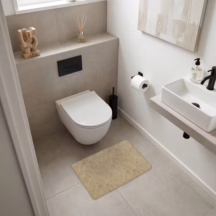 WC Mat - Beige - Marmer - Witte aders — 6