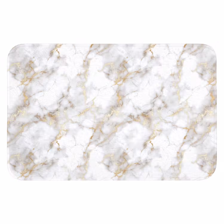 WC Mat - Gouden aders - Marmer - Wit — 1