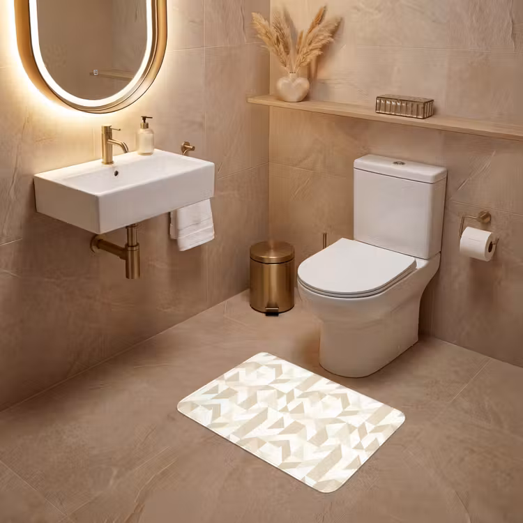 WC Mat - Modern - Abstract - Beige — 4