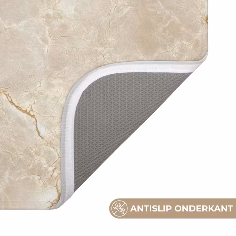 WC Mat - Lichtbeige - Marmer - Aders — 3
