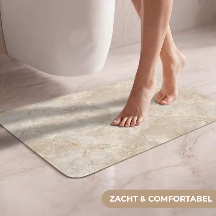 WC Mat - Lichtbeige - Marmer - Aders — 7
