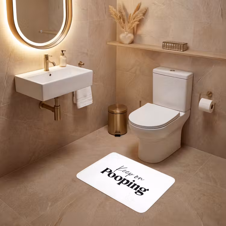 WC Mat - Spreuken - Keep on pooping - Wit - Quotes — 4