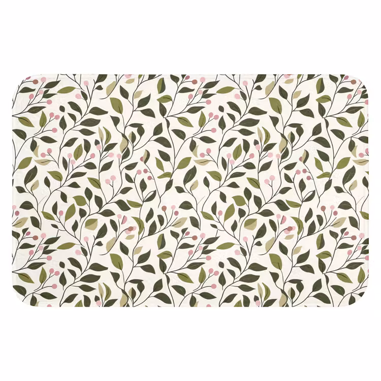 WC Mat - Bladeren - Bessen - Roze — 1