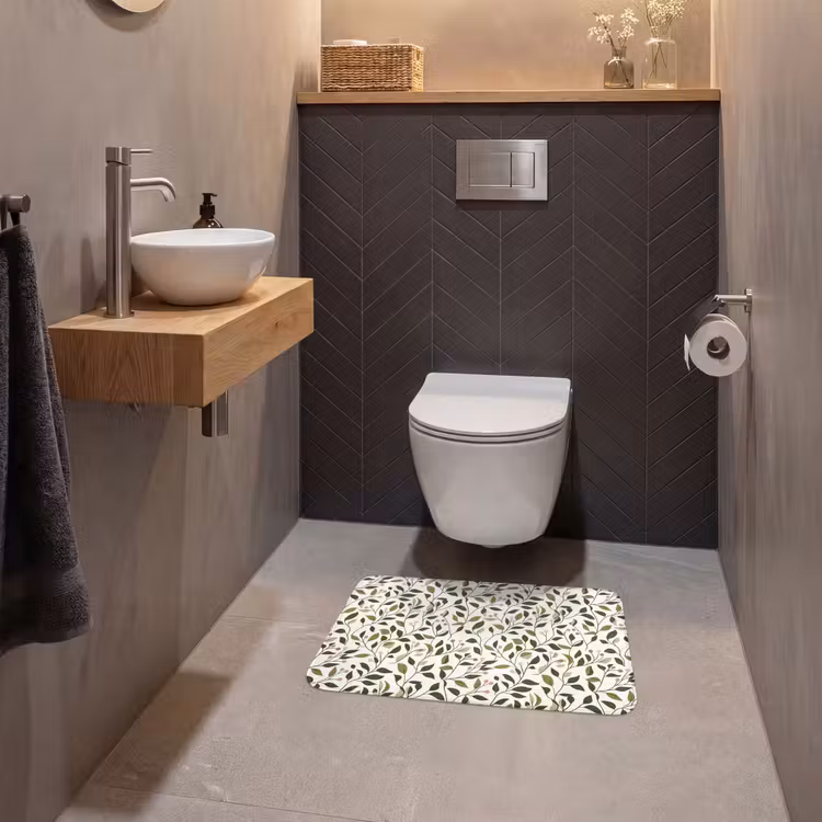 WC Mat - Bladeren - Bessen - Roze — 2