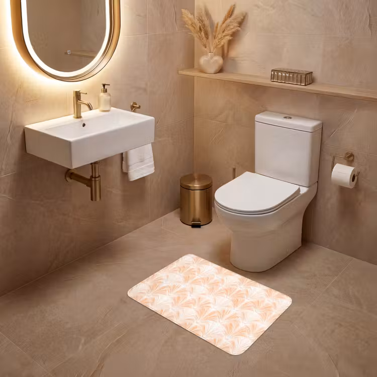 WC Mat - Waaier - Patroon - Perzik — 4