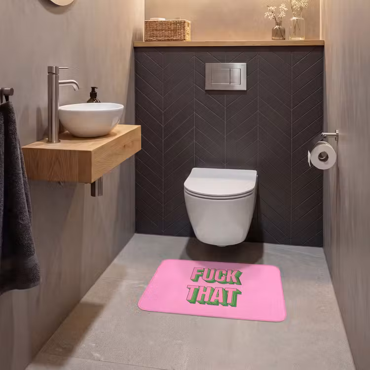 WC Mat - Tekst - Bold - Roze — 2