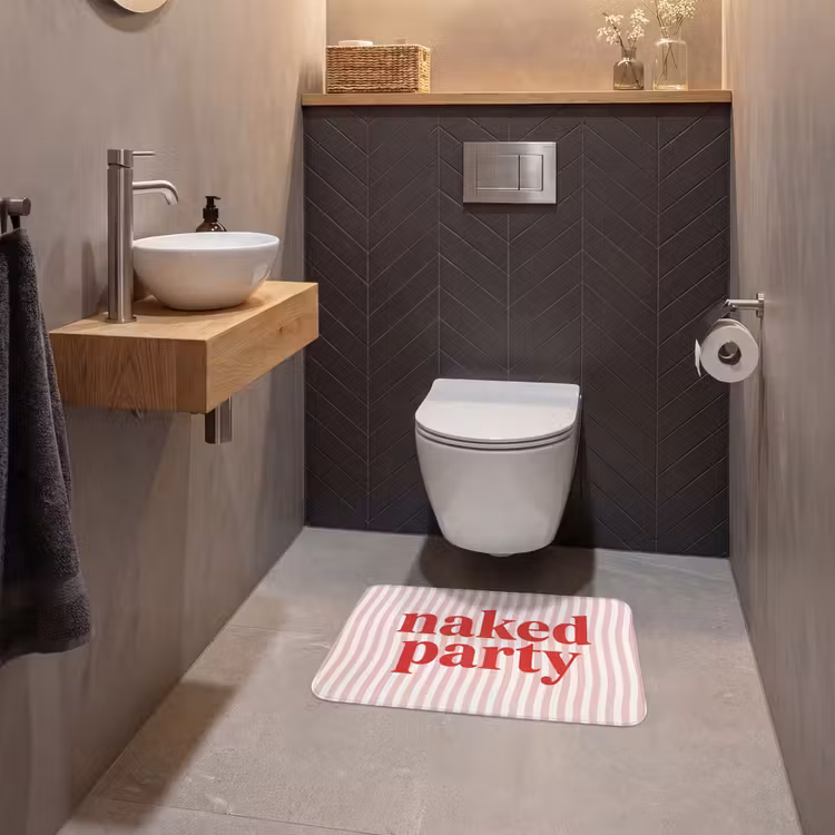 WC Mat - Tekst - Modern - Strepen — 2