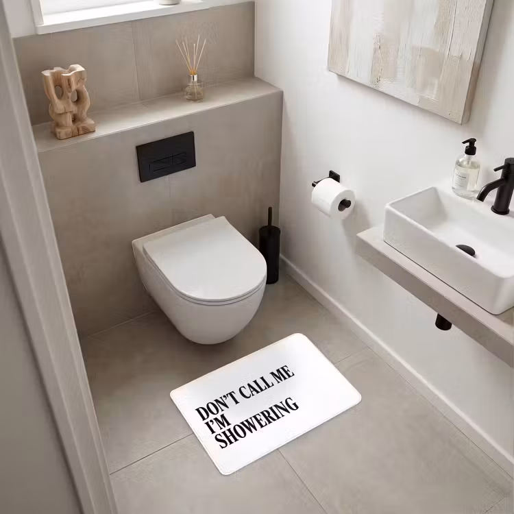 WC Mat - Tekst - Modern - Zwart - Wit — 6