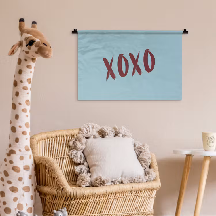 Wandkleed - XOXO - Blauw - Rood — 5
