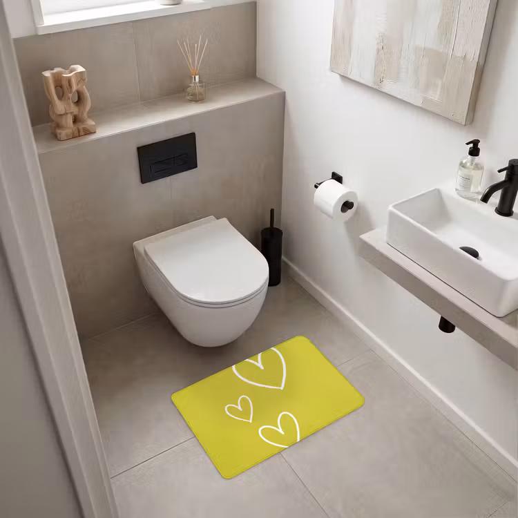 WC Mat - Groen - Hartjes - Wit — 6