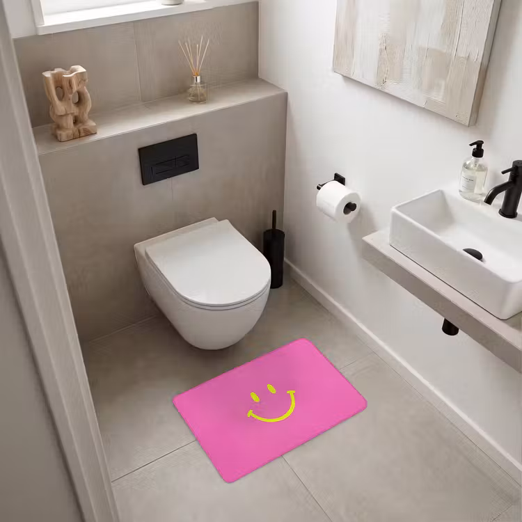 WC Mat - Smiley - Vrolijk - Roze — 6