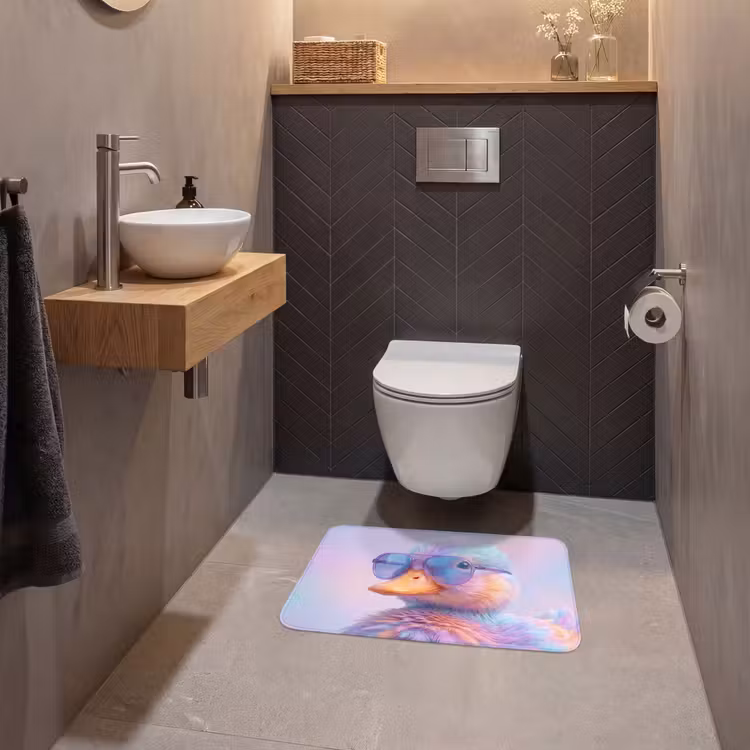 WC Mat - Eend - bril - Pastel — 2
