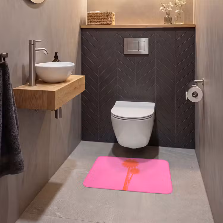 WC Mat - Palmbomen - Modern - Roze — 2