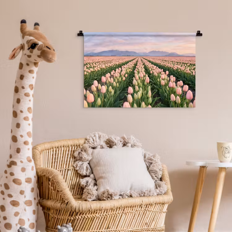 Wandkleed - Tulpen - Landschap - Roze — 5