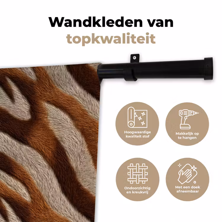 Wandkleed - Zebra - Bruin - Patroon — 3