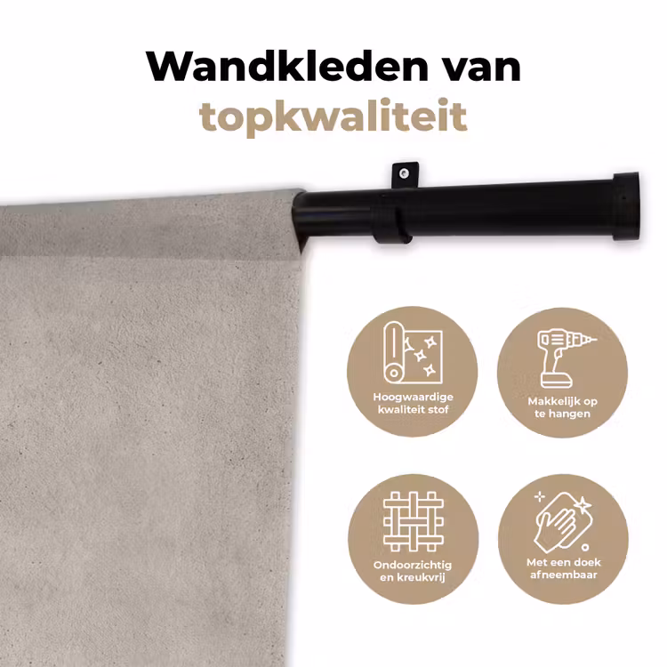 Wandkleed - Textuur - Effen - Abstract - Beige — 3