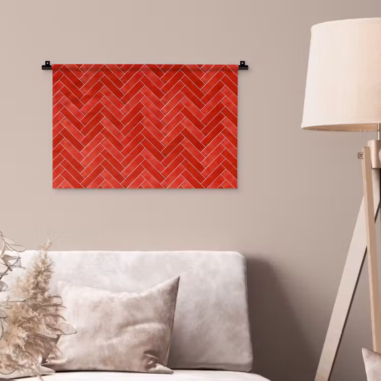 Wandkleed - Visgraat - Tegel - Rood — 2